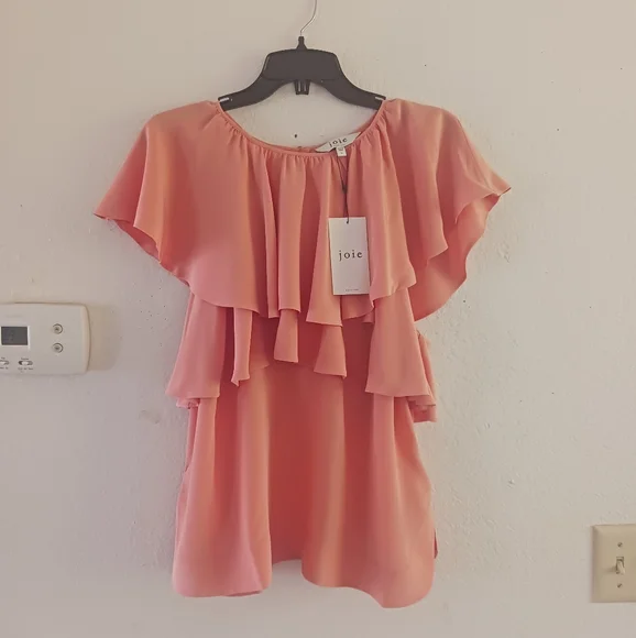 JOIE Lennon Tiered Flutter Silk‎ Top - Picture 2 of 9